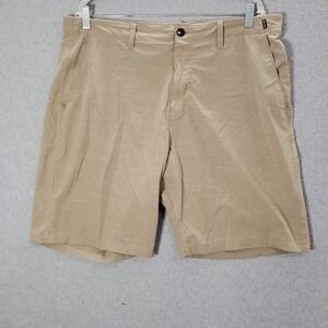 Hurley Men‎ Shorts 36 Beige Chino Logo Mid Rise Pockets Casual